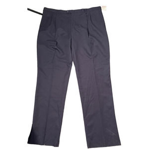 Berle Mens Chino Pants Size 48R Unfinished Navy Blue Pleated Microfiber Khakis‎